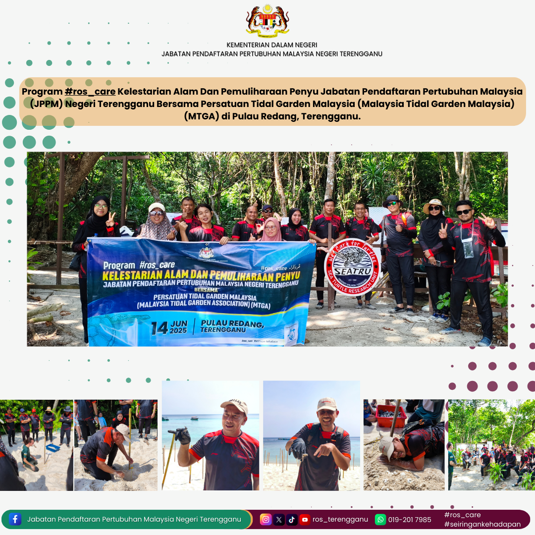 Program #ros_care Kelestarian Alam Dan Pemuliharaan Penyu Jabatan Pendaftaran Pertubuhan Malaysia (JPPM) Negeri Terengganu Bersama Persatuan Tidal Garden Malaysia (Malaysia Tidal Garden Malaysia) (MTGA) di Pulau Redang, Terengganu.